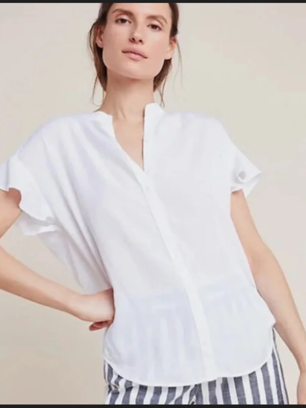 Cloth & Stone white Lyocell Button-down Shirt Tunic Size X - Large - Picture 1 of 5